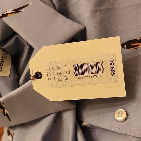Crosby & Howard Stretch Fabric Light Blue Button Down LS Bird Sz. XL Dress Shirt - Picture 12 of 16